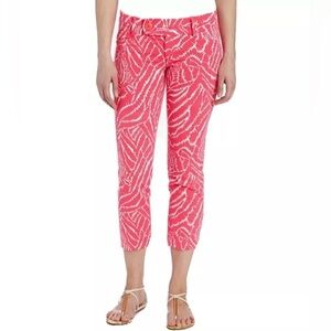 Lilly Pulitzer Luxury Capri Pants Pink Multi Print